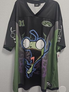 Nickelodeon Invader Zim Black Jersey with Green Graphic